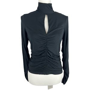 FRAME Felicity Knit Shirt in Black Size Medium